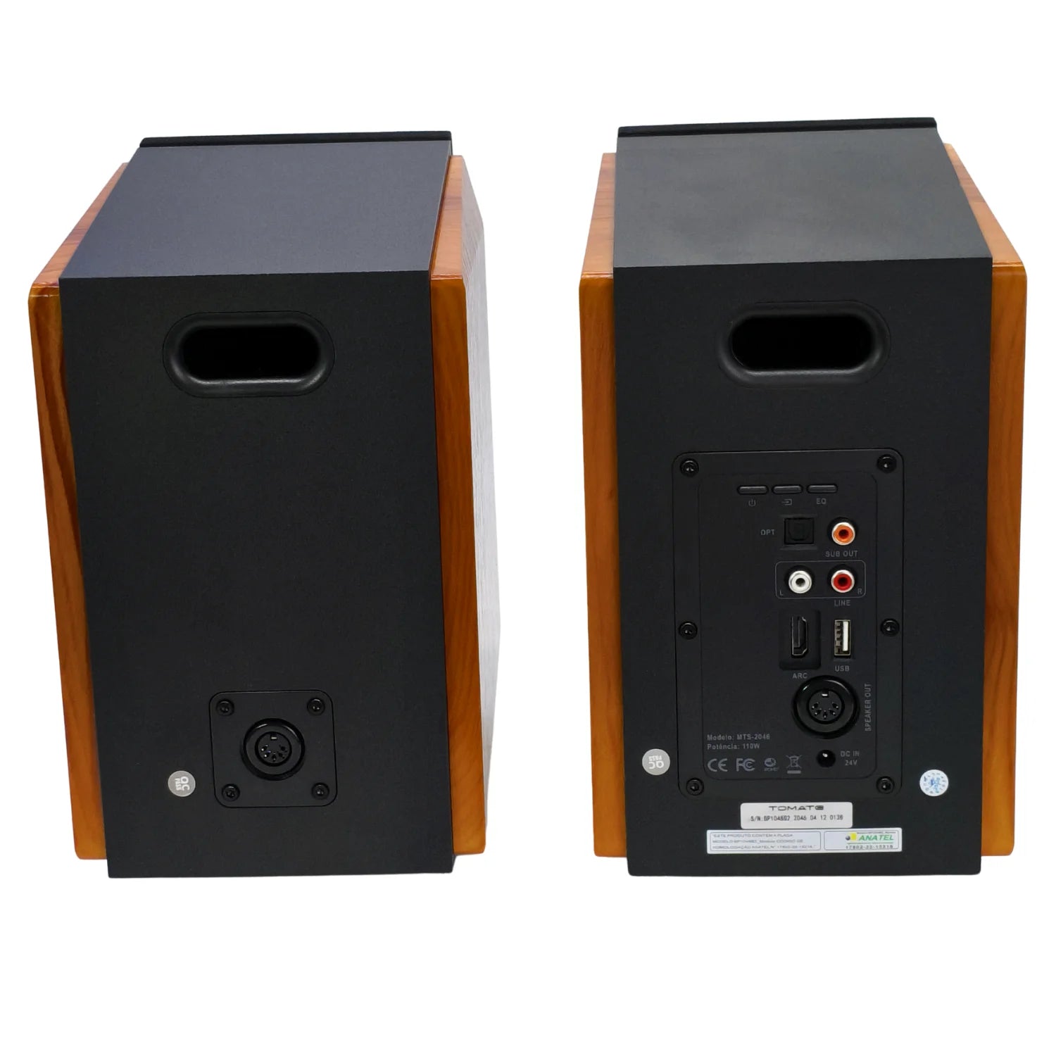 110W RMS DSP Wood Bluetooth Sound Box HDMI ARC Optical with 2 Woofers Powerful Tweeters Powerful Remote Control Bivolt