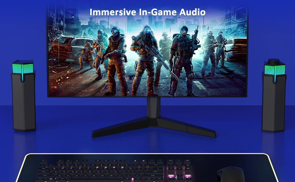 M20 Bluetooth Computer Speakers for PC Desktop Monitor, Wired USB-Powered,Combine/Separate to Customize Your Desk