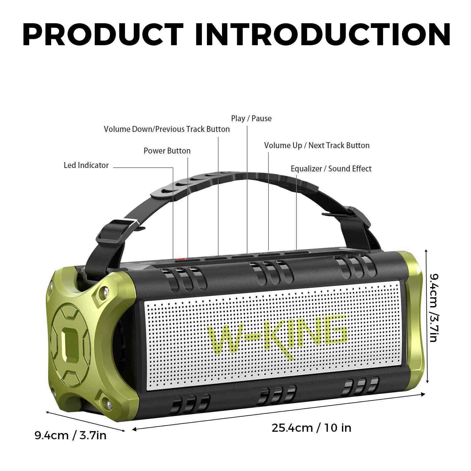 D8mini portátil Bluetooth Speaker, 30W RMS Music , 2550 mAh Battery, aprova de-agua Box,24 horas de bateria