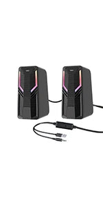 caixa de som para computador com led rgb