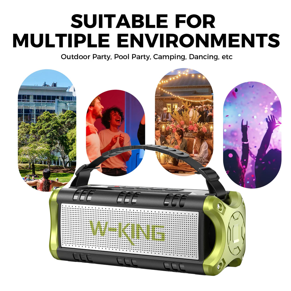 D8mini portátil Bluetooth Speaker, 30W RMS Music , 2550 mAh Battery, aprova de-agua Box,24 horas de bateria