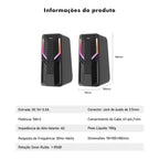 caixa de som para computador com led rgb