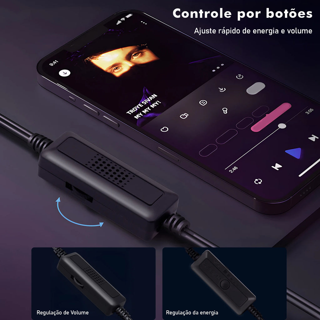 caixa de som para computador com led rgb