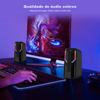 caixa de som para computador com led rgb