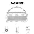 D8mini portátil Bluetooth Speaker, 30W RMS Music , 2550 mAh Battery, aprova de-agua Box,24 horas de bateria