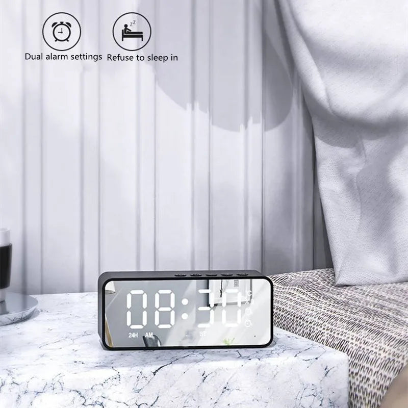 Alarm  Radio FM Bluetooth portátil Caixa De Som Sound Box Music Mini Woofers