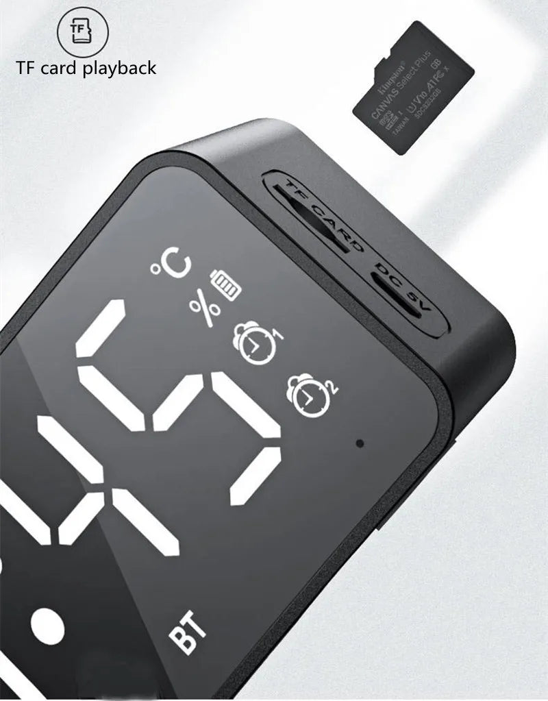 Alarm  Radio FM Bluetooth portátil Caixa De Som Sound Box Music Mini Woofers