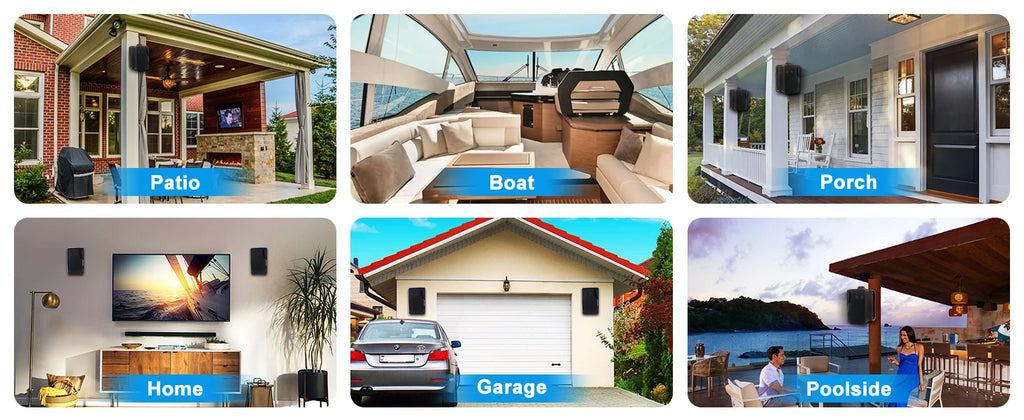 3.5'' Passive Outdoor Speakers Wired Waterproof 200W 3 Way Premium Mountable Wall Mount Speakers For Patio Marine Boat