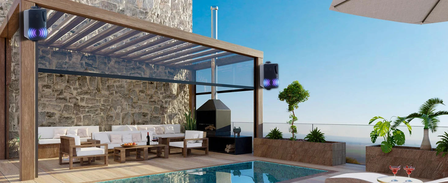 3.5'' Passive Outdoor Speakers Wired Waterproof 200W 3 Way Premium Mountable Wall Mount Speakers For Patio Marine Boat