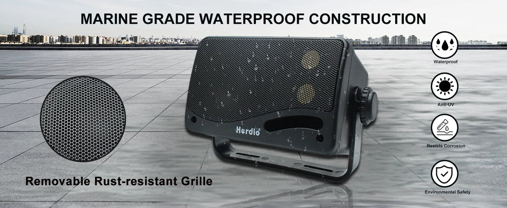 3.5'' Passive Outdoor Speakers Wired Waterproof 200W 3 Way Premium Mountable Wall Mount Speakers For Patio Marine Boat