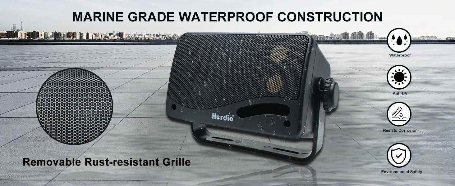 3.5'' Passive Outdoor Speakers Wired Waterproof 200W 3 Way Premium Mountable Wall Mount Speakers For Patio Marine Boat
