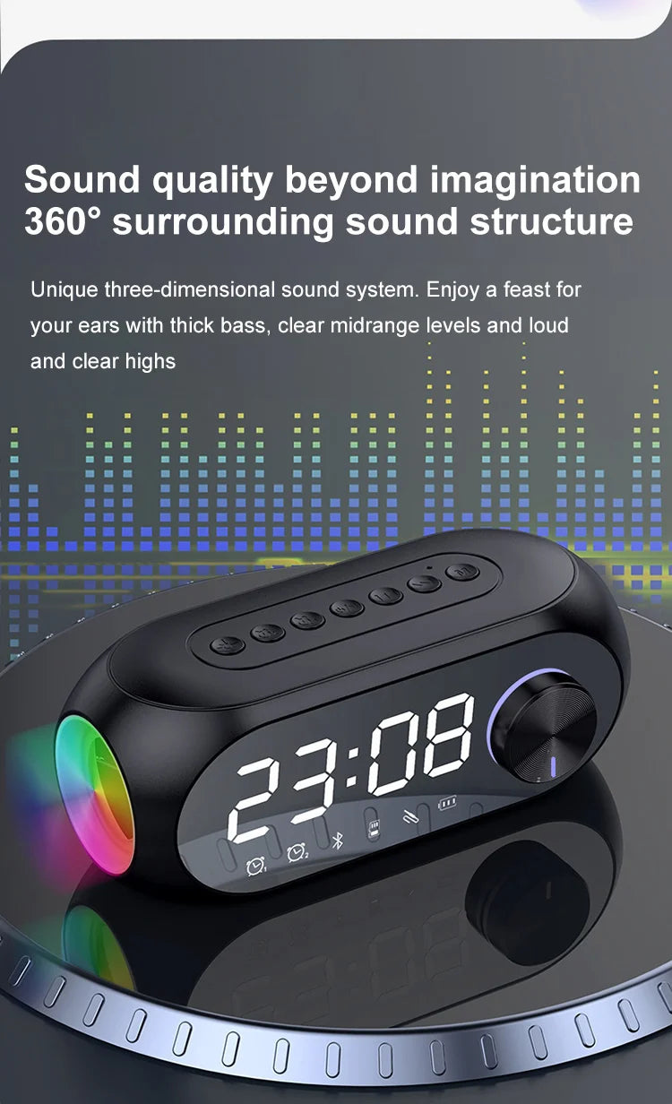 Alarm  Radio FM Bluetooth portátil Caixa De Som Sound Box Music Mini Woofers