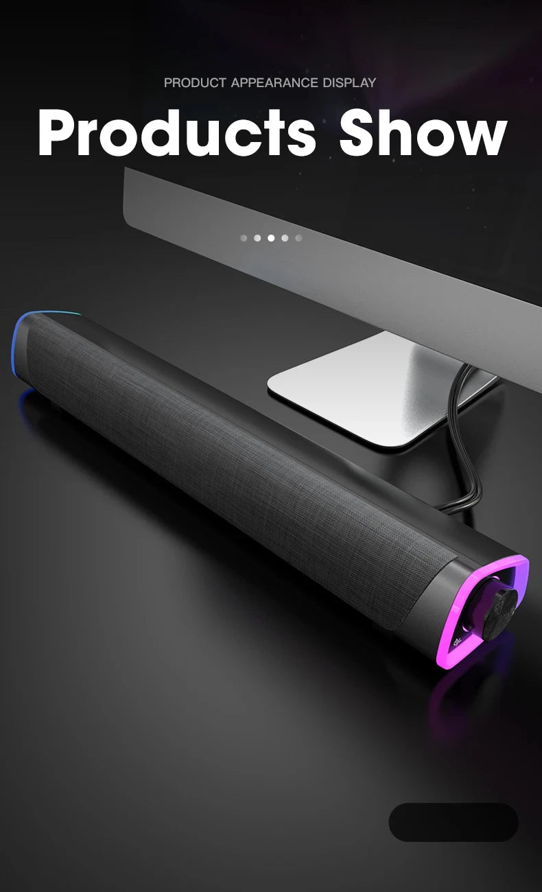 4D Computer Speaker Bar Stereo Sound Subwoofer Bluetooth Speaker For Macbook Laptop Notebook PC Music Player Wired Loudspeaker