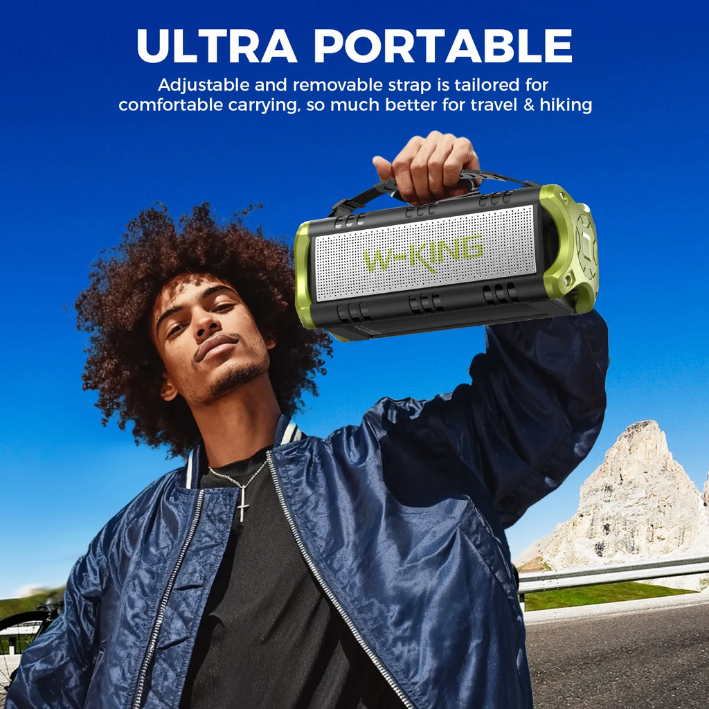 D8mini portátil Bluetooth Speaker, 30W RMS Music , 2550 mAh Battery, aprova de-agua Box,24 horas de bateria