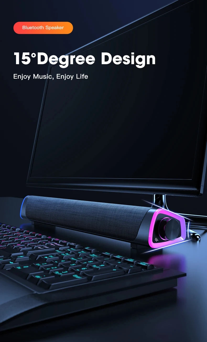 4D Computer Speaker Bar Stereo Sound Subwoofer Bluetooth Speaker For Macbook Laptop Notebook PC Music Player Wired Loudspeaker