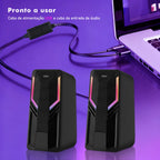caixa de som para computador com led rgb