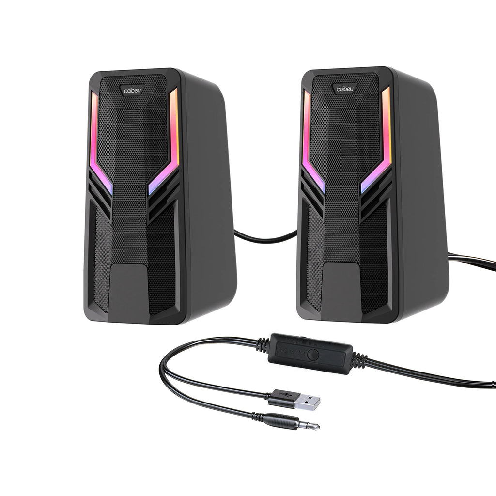 caixa de som para computador com led rgb