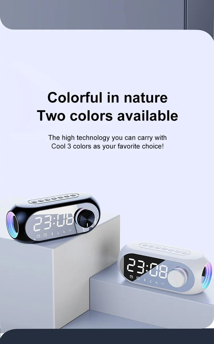 Alarm  Radio FM Bluetooth portátil Caixa De Som Sound Box Music Mini Woofers